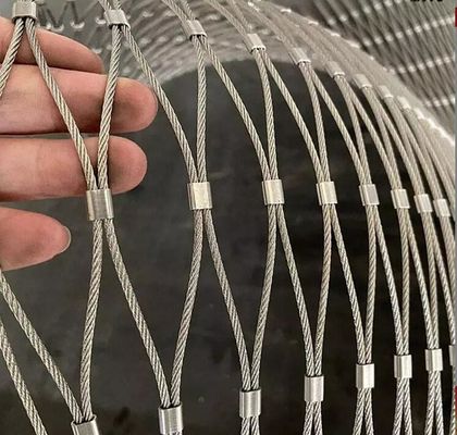 Stainless Steel Ferrule Decorative Rope Cable Mesh For Garden Bridge Safety Mesh
