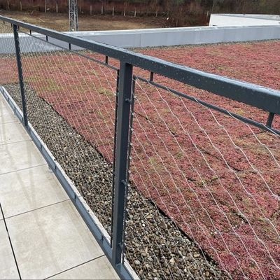 เครือข่ายเชือกเคเบิลเหล็กไร้ขัด สําหรับสถาปัตยกรรมเพชร หน้าจอยืดหยุ่น สวนสัตว์