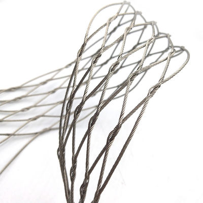 3mm สแตนเลสเชือก Mesh 7x7 สายใยสําหรับสวนสัตว์ สนามบินรั้ว