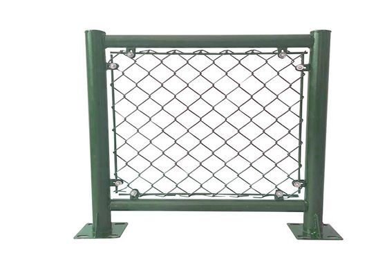 สีเขียวสีดำ 6 Ft รั้วการเชื่อมโยงโซ่สังกะสี 2.0mm 2.5mm Cyclone Wire Fence