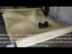 สีแดง 99.99% สะอาด ทองแดง Wire Mesh Roll EMF RF Shielding