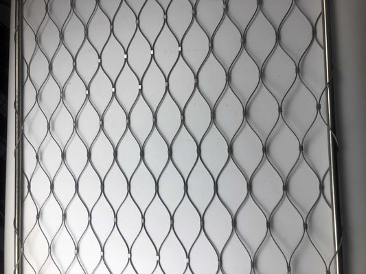 304/316 ราวระเบียงสแตนเลสเชือกลวดตาข่าย Diamond Hole