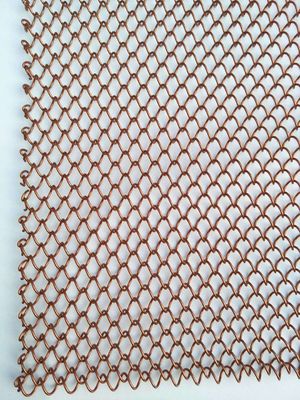 6x6mm อลูมิเนียม Chain Link ผ้าม่านทอง สายสถาปัตยกรรม