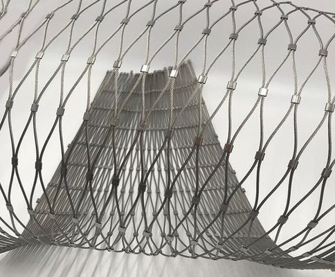 ตาข่ายเชือกลวดสแตนเลส 304 ตาข่ายนิรภัยแบบยืดหยุ่น ตาข่ายเชือกลวดตกแต่ง พร้อมขนาดที่กำหนดเองสำหรับราวบันไดและกรงสัตว์