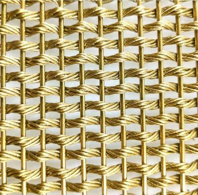 Decorative Stainless Steel Cladding Metal Facade Panel Woven Wire Mesh