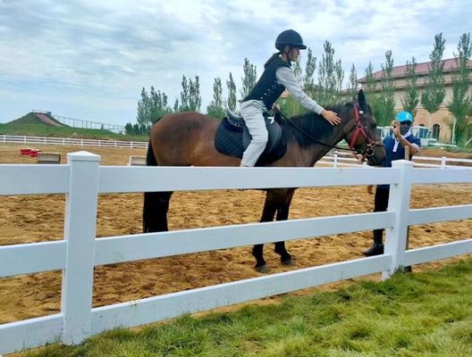Heavy Duty 3Rails Horse PVC รั้วฟาร์มพลาสติกไวนิล Ranch Paddock รั้วม้า