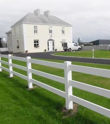 PVC Vinyl Horse Fence 3 Rail 1.5m สายรั้วฟาร์มขาว