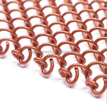 เครื่องประดับอัลลูมิเนียมโลหะ Mesh ผ้าม่านโซ่ Drapery ผ้าเตาไฟ Wire Mesh Metal Coil Mesh ผ้าม่านเพดาน