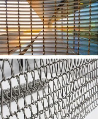 สแตนเลส 304 ผ้าม่าน Mesh เงินทองตกแต่ง