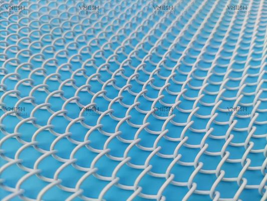 ขนาดที่กำหนดเอง 6 * 6 มม. ม่านโลหะลิงค์โซ่ในการออกแบบตาข่ายหน้าจอเตาผิงคู่