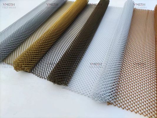ปรับแผ่นเดียวสีเงิน วัสดุเหล็ก แข็งแรง หมิง Mesh Screen Curtain