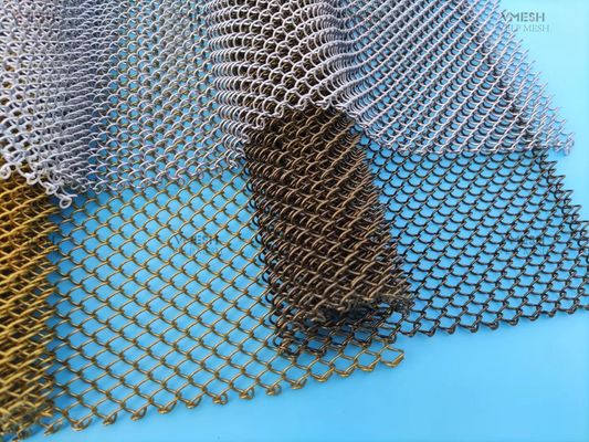 ปรับแผ่นเดียวสีเงิน วัสดุเหล็ก แข็งแรง หมิง Mesh Screen Curtain