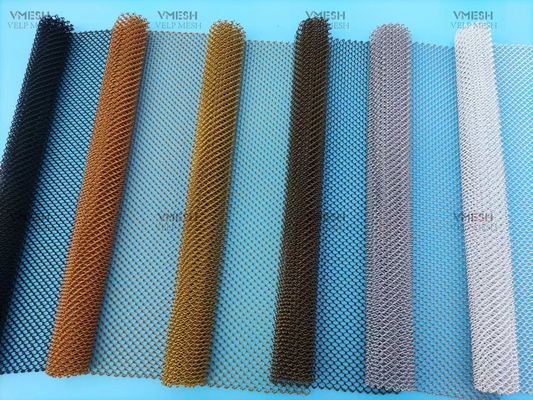 ม่านฉากกันไฟตาข่ายโลหะสีทองสำหรับใช้ในบ้าน