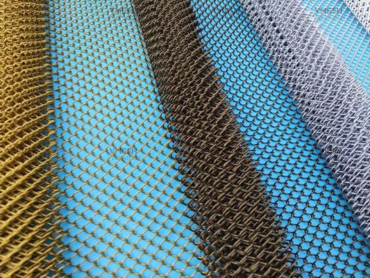 สีสันผสมผสานสถาปัตยกรรม Mesh โลหะ Mesh Chain Link ผ้าม่าน