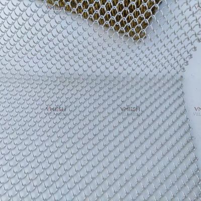 สีเทา อลูมิเนียมตกแต่ง Chain Link Mesh ผ้าม่านสําหรับจอแยก