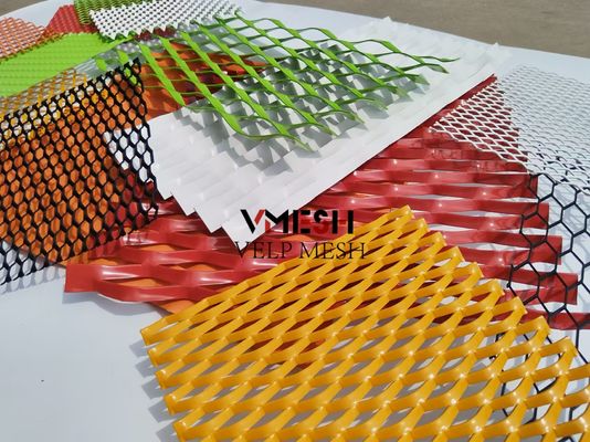 PVDF อลูมิเนียมขยาย Mesh โลหะ 5.5 มิลลิเมตร 6.0 มิลลิเมตร ผนังคลุม หน้าผิวระบายอากาศ