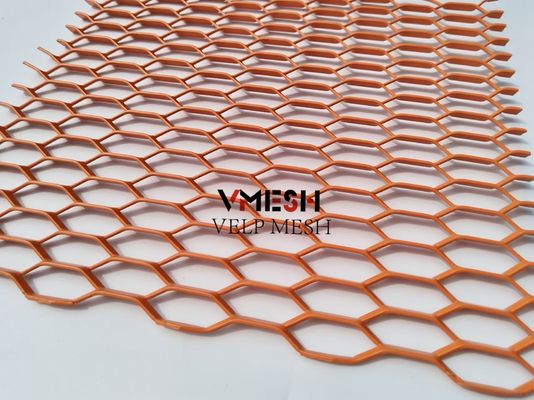 PVDF อลูมิเนียมขยาย Mesh โลหะ 5.5 มิลลิเมตร 6.0 มิลลิเมตร ผนังคลุม หน้าผิวระบายอากาศ