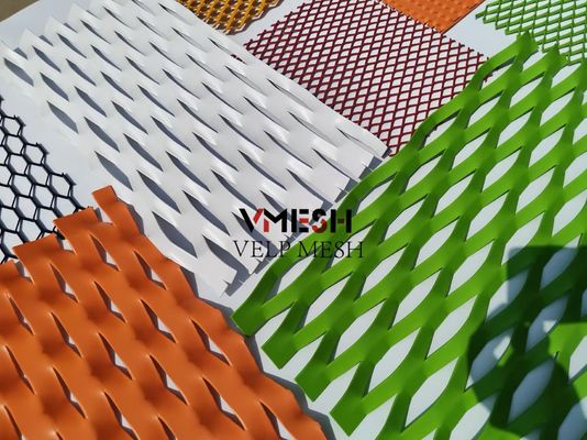 PVDF อลูมิเนียมหน้าตา Mesh สร้างโลหะแผ่นขยาย