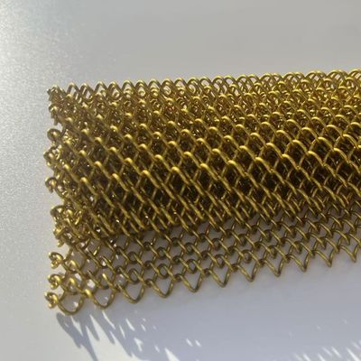 สีอัลลูมิเนียมที่ผสมผสานกับโซ่ Link ผ้าม่านสาย Mesh
