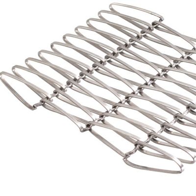เครื่องประดับสแตนเลสสแตนเลส Flat Spiral Woven Wire Mesh สําหรับกําแพงผ้าม่าน