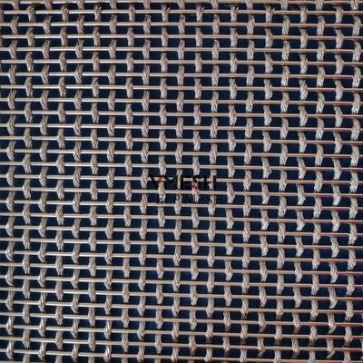 หน้าผนังโลหะประดับสาย Mesh ด้วยเหล็กไร้ขัด Crimped สาย Mesh สาย Woven กว้าง 1mm-4mm