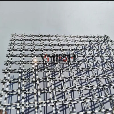 แผงตาข่ายโลหะลวดตาข่ายตกแต่งสถาปัตยกรรมสแตนเลสจีบตาข่าย