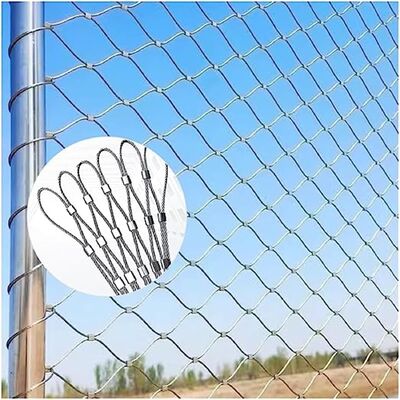 SS304  /  SS316 Stainless Steel Wire Rope Mesh Flexible Woven For Aviary Balcony Protection And Zoo Fence