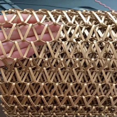 Flat Wire Stainless Steel Architectural Spiral Weave Conveyor Belt Mesh For Building