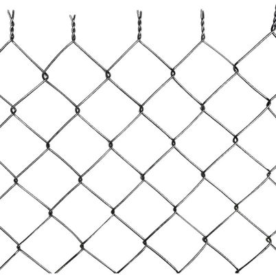 4.8 มิลลิเมตร แกลนไซด์ Chain Link Fence 50 มิลลิเมตร Roll Diamond Hole Mesh