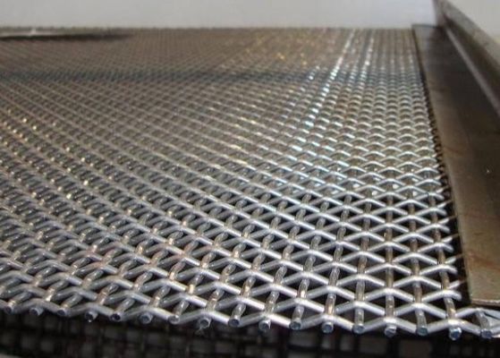 สแตนเลส 304 Lock Crimped Woven Wire Mesh สําหรับจอเหมือง