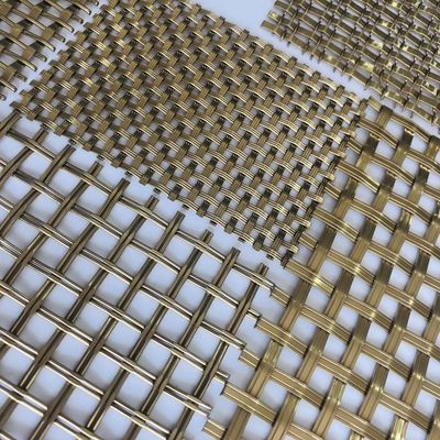 ทองเหลืองโบราณ Ss 0.5mm Lock Crimp Wire Mesh สำหรับตกแต่งภายใน