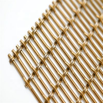 1mm ตาข่ายโลหะสถาปัตยกรรมประเภททอแผงหน้าจอตกแต่ง Crimped