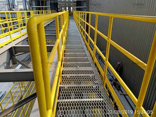 Heavy Duty Walkway Hexagon Hole ขยายตะแกรงกันลื่นเหล็กโลหะ