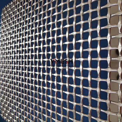 หน้าผนังโลหะประดับสาย Mesh ด้วยเหล็กไร้ขัด Crimped สาย Mesh สาย Woven กว้าง 1mm-4mm