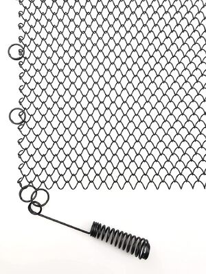 ม่านนิรภัยเตาผิงเคลือบผงสีดำ