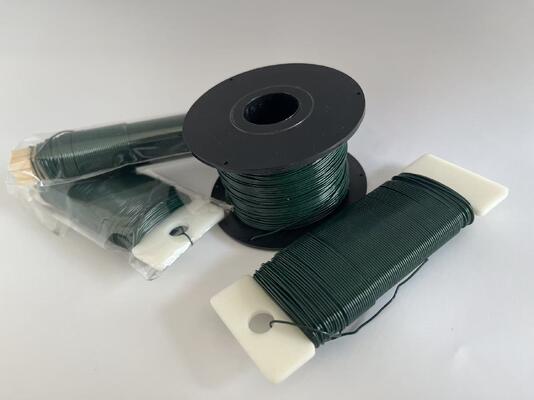 ดอกไม้ตกแต่งหัตถกรรมสีเขียวสีดำเงิน Golden Florist Spool Wire สำหรับ Garden Craft