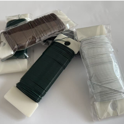 20 เกจสีเขียวสีเงินหัตถกรรมดอกไม้พายลวด