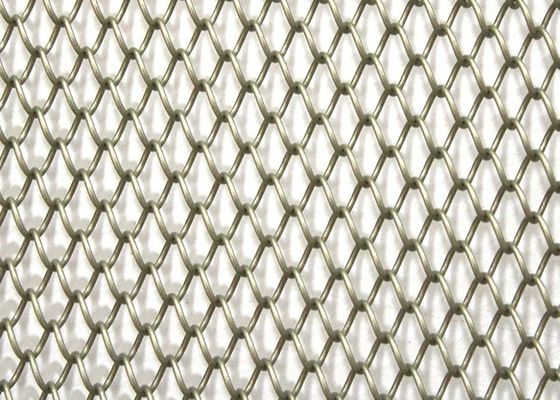 Chain Link ตาข่ายโลหะทางสถาปัตยกรรม 3.8 มม. 8.0 มม. แหวนตกแต่งม้วนโลหะ Drapery
