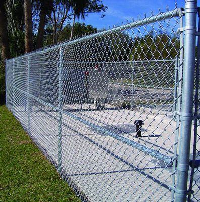 สังกะสีเคลือบ 10 เกจ Chain Link ฟันดาบ 6ft 8ft 15m Roll